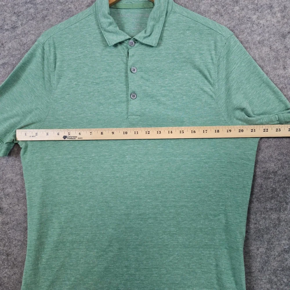 Banana Republic Vintage Men's Heathered Green Polo Shirt Size L Golf Summer HOLE